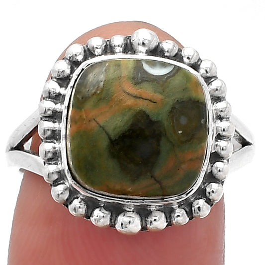 Natural Rhyolite - Rainforest Jasper Ring size-8 R-1154 SDR226047