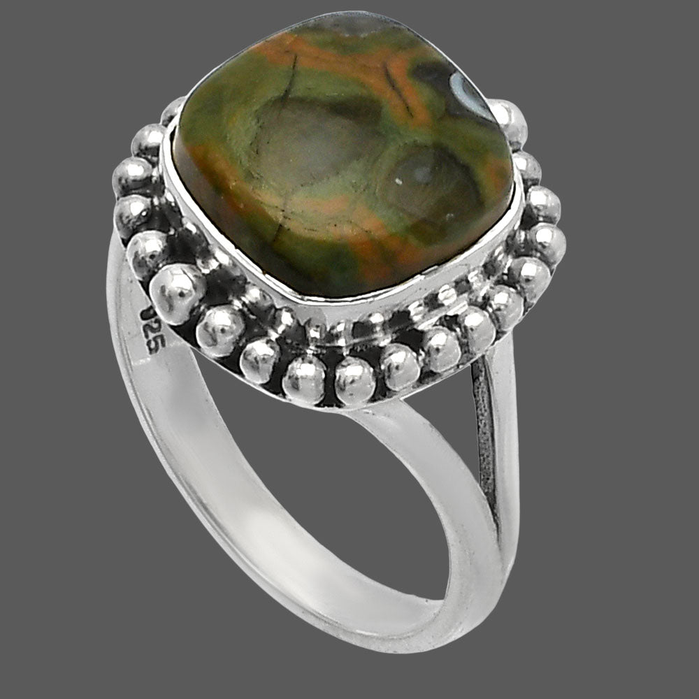Natural Rhyolite - Rainforest Jasper Ring size-8 R-1154 SDR226047