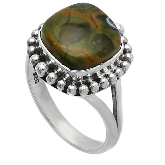 Natural Rhyolite - Rainforest Jasper Ring size-8 R-1154 SDR226047