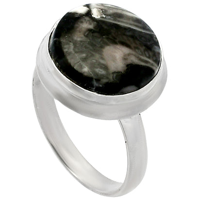 Natural Mexican Cabbing Fossil Ring size-8 R-1007 SDR226251