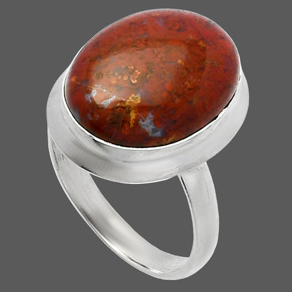 Natural Red Moss Agate Ring size-7 R-1007 SDR226292
