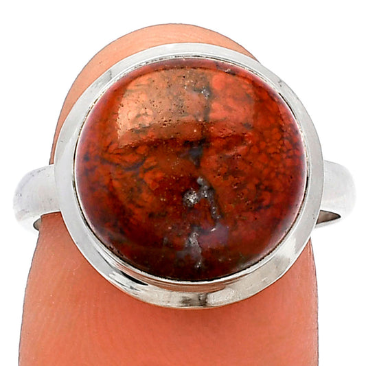 Natural Red Moss Agate Ring size-8 R-1007 SDR226294