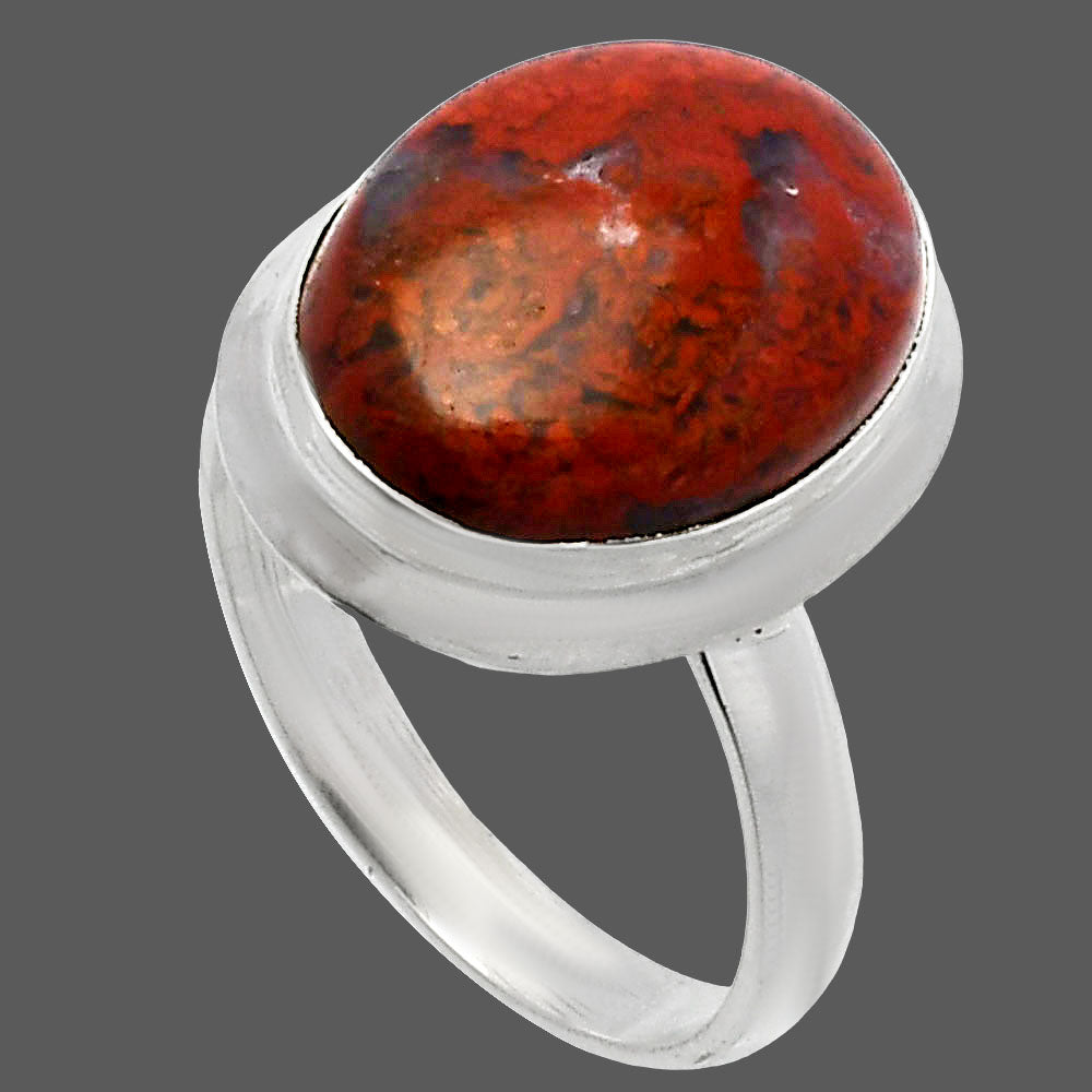 Natural Red Moss Agate Ring size-7 R-1007 SDR226307