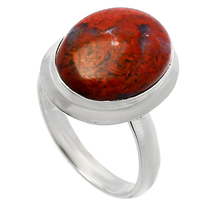 Natural Red Moss Agate Ring size-7 R-1007 SDR226307