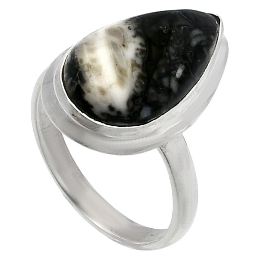 Natural Mexican Cabbing Fossil Ring size-8 R-1007 SDR226422