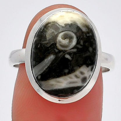 Natural Mexican Cabbing Fossil Ring size-9 R-1007 SDR226451