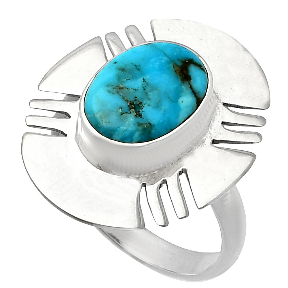 Natural Turquoise Morenci Mine Ring size-7 R-1240 SDR226479