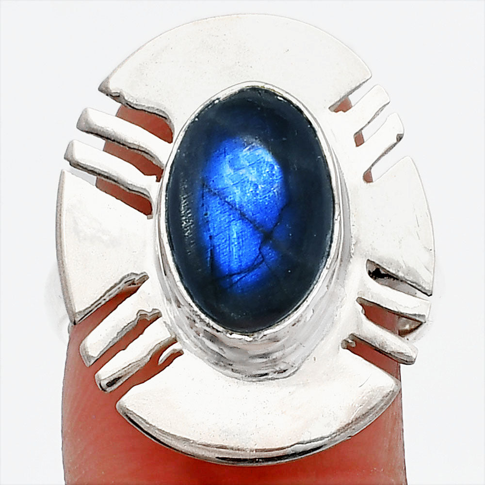 Blue Fire Labradorite - Madagascar Ring size-8 R-1240 SDR226495