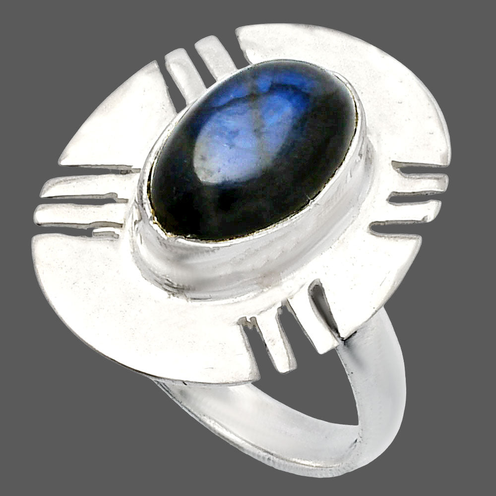 Blue Fire Labradorite - Madagascar Ring size-8 R-1240 SDR226495