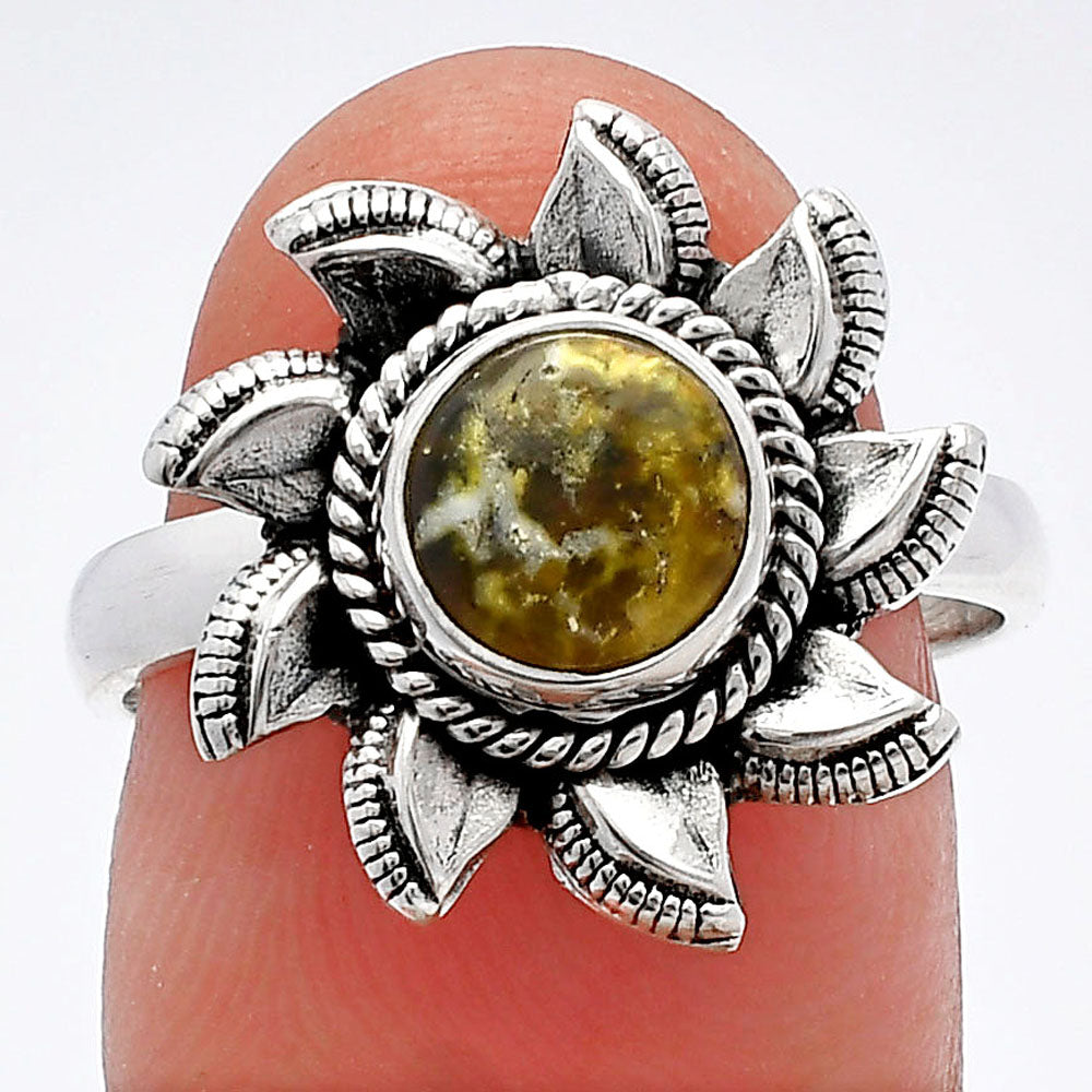 Sun - Natural Serpentine Ring size-8 R-1617 SDR226507