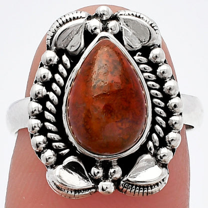 Natural Red Moss Agate Ring size-7 R-1598 SDR226687