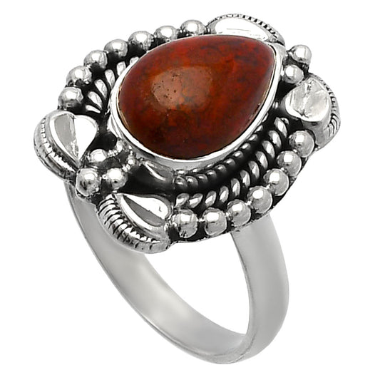 Natural Red Moss Agate Ring size-7 R-1598 SDR226687