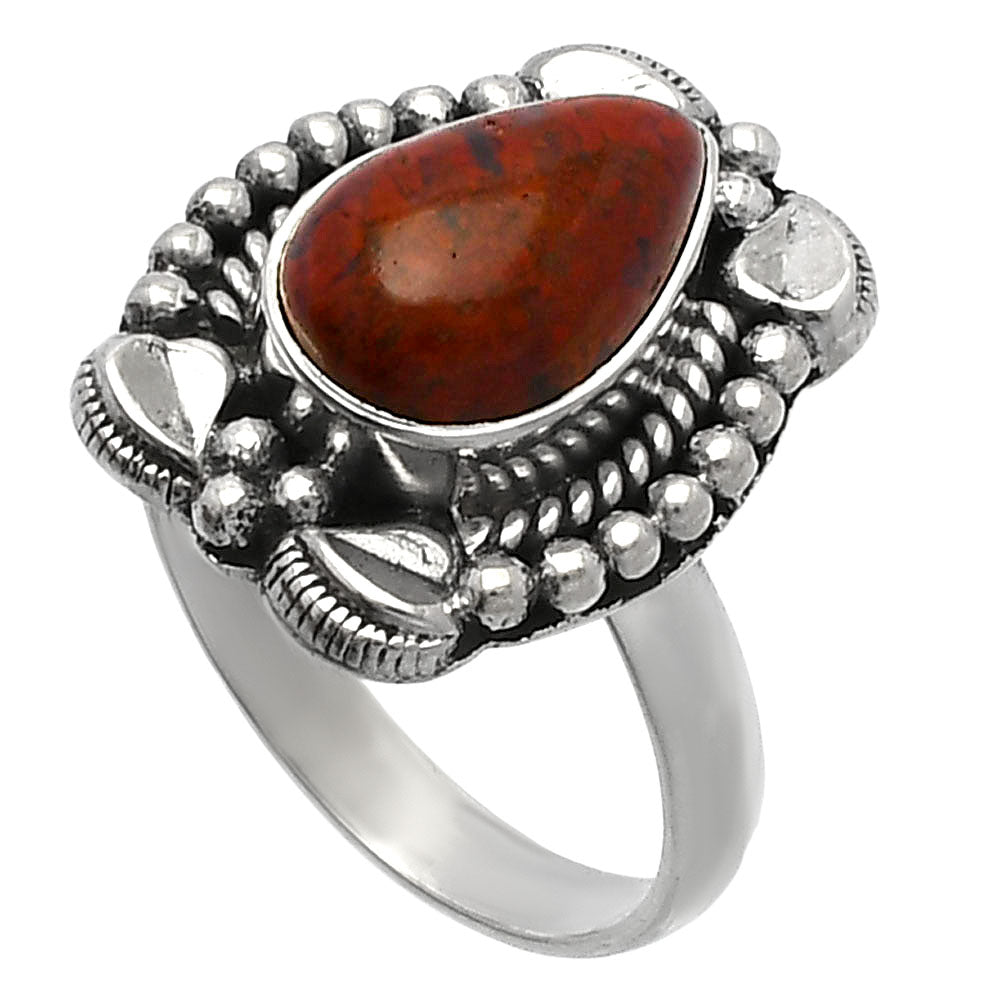 Natural Red Moss Agate Ring size-7 R-1598 SDR226692