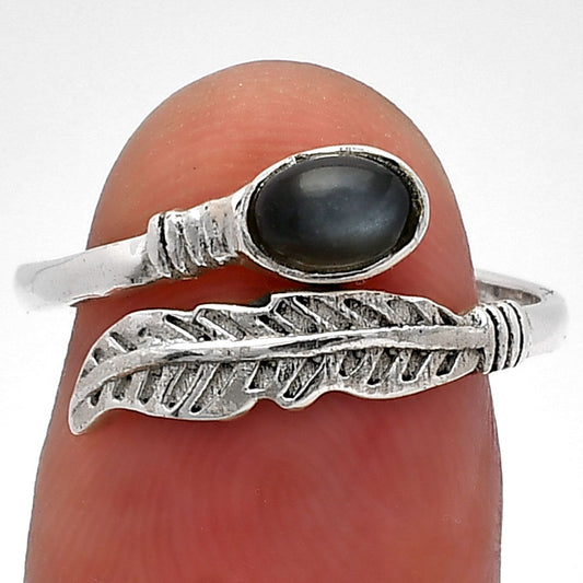Adjustable Feather Gray Moonstone Ring size-7.5 R-1496 SDR226739