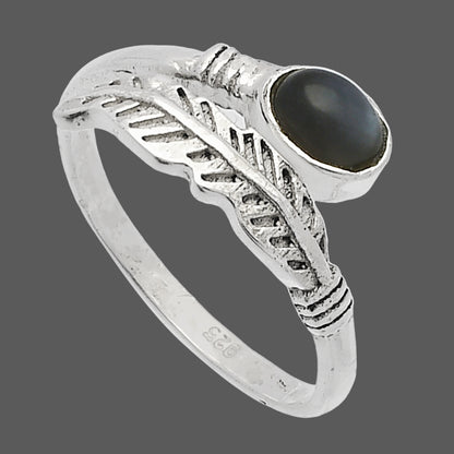 Adjustable Feather Gray Moonstone Ring size-7.5 R-1496 SDR226739