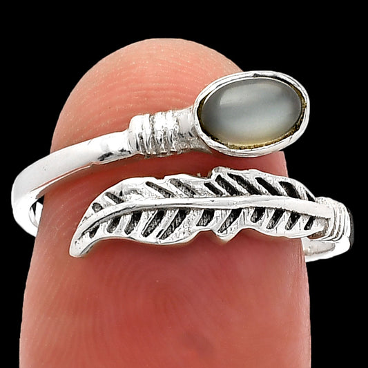 Adjustable Feather - Srilankan Moonstone Ring size-8.5 R-1496 SDR226782