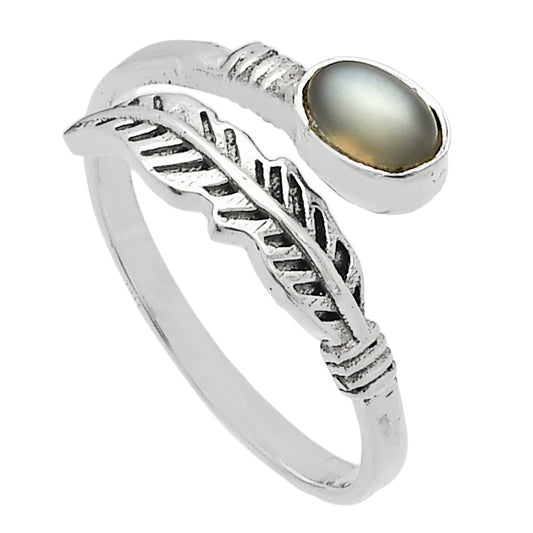Adjustable Feather - Srilankan Moonstone Ring size-8.5 R-1496 SDR226782