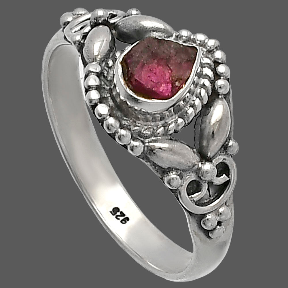 Natural Pink Tourmaline Rough Ring size-7 R-1286 SDR227126