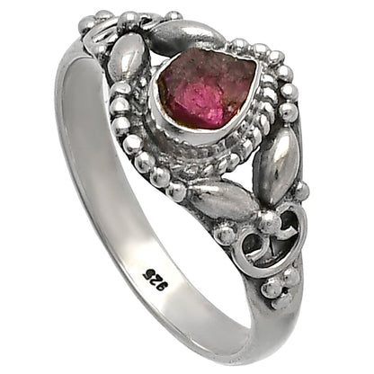 Natural Pink Tourmaline Rough Ring size-7 R-1286 SDR227126