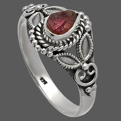Natural Pink Tourmaline Rough Ring size-8 R-1286 SDR227153