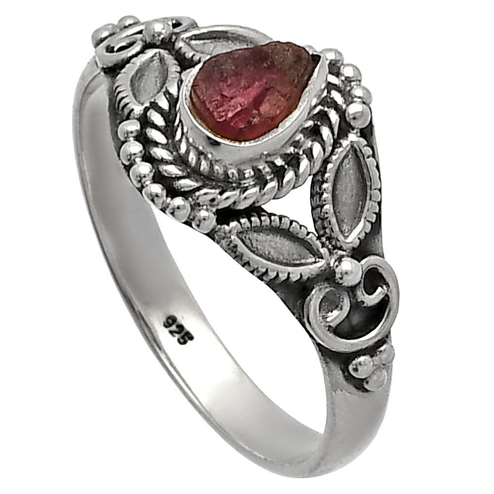 Natural Pink Tourmaline Rough Ring size-8 R-1286 SDR227153