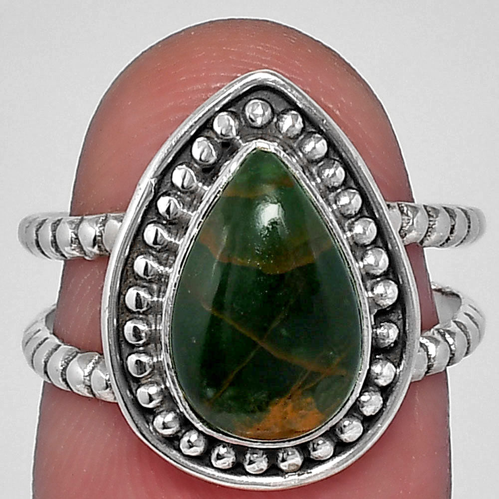 Turkish Rainforest Chrysocolla Ring size-7 R-1469 SDR227184