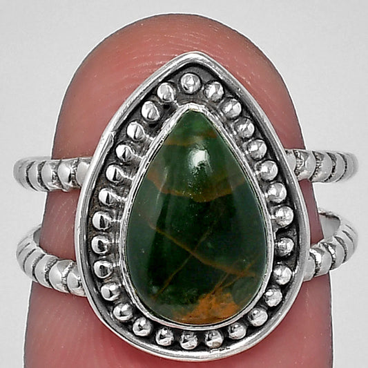 Turkish Rainforest Chrysocolla Ring size-7 R-1469 SDR227184