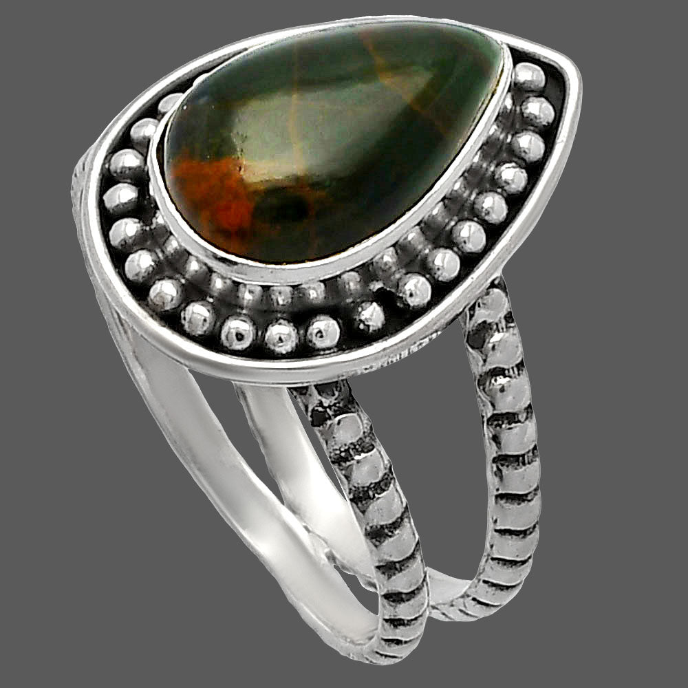 Turkish Rainforest Chrysocolla Ring size-7 R-1469 SDR227184