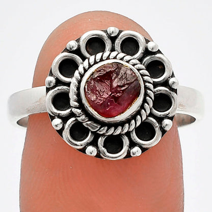 Natural Pink Tourmaline Rough Ring size-9 R-1256 SDR227288