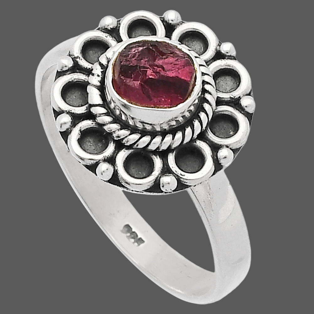 Natural Pink Tourmaline Rough Ring size-9 R-1256 SDR227288