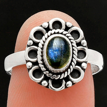 Blue Fire Labradorite - Madagascar Ring size-8 R-1256 SDR227317