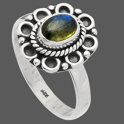 Blue Fire Labradorite - Madagascar Ring size-8 R-1256 SDR227317