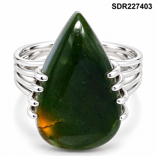 Natural Chrome Chalcedony Ring size-8 R-1259 SDR227403
