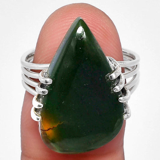 Natural Chrome Chalcedony Ring size-8 R-1259 SDR227403