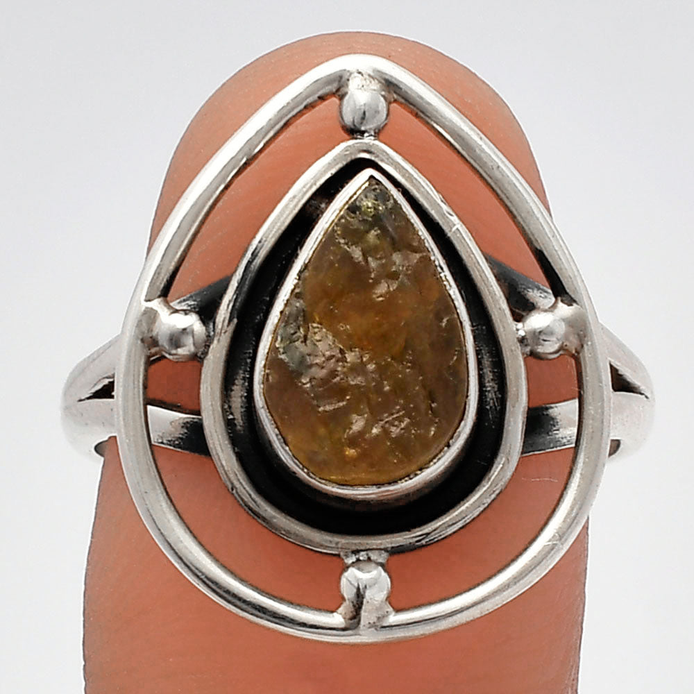 Natural Rare Kornerupine Rough Ring size-8.5 R-1446 SDR227496
