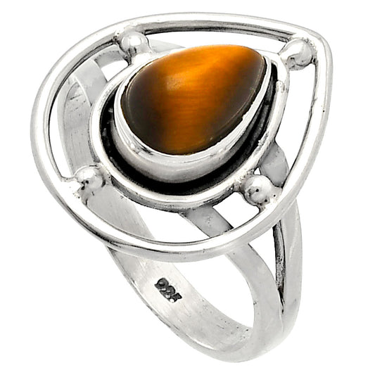 Natural Tiger Eye - Africa Ring size-7.5 R-1446 SDR227503