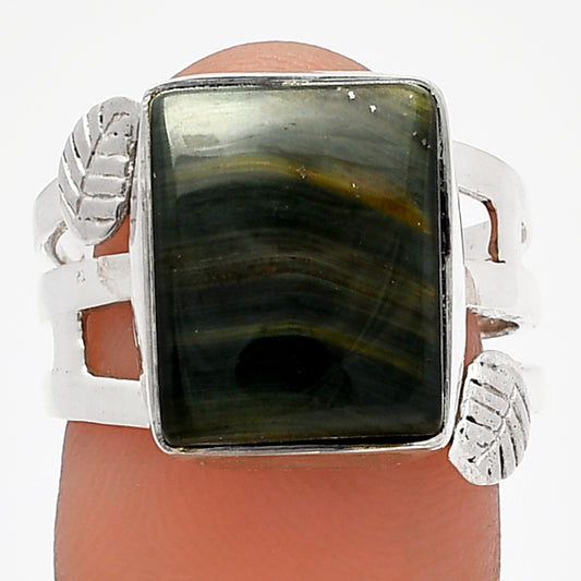 Natural Blue Tiger Eye Ring size-8 R-1400 SDR227717