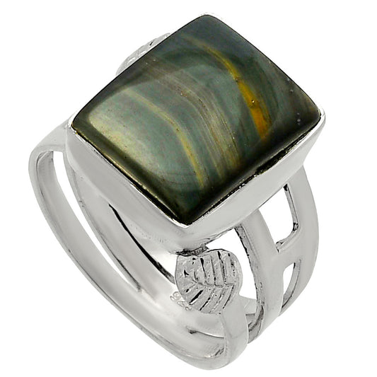 Natural Blue Tiger Eye Ring size-8 R-1400 SDR227717