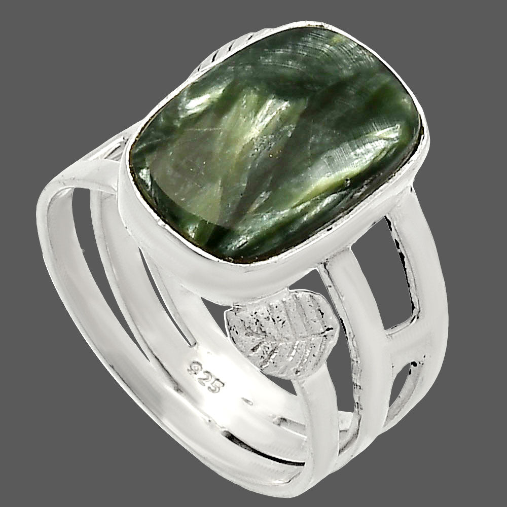 Natural Russian Seraphinite Ring size-8 R-1400 SDR227730