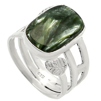 Natural Russian Seraphinite Ring size-8 R-1400 SDR227730