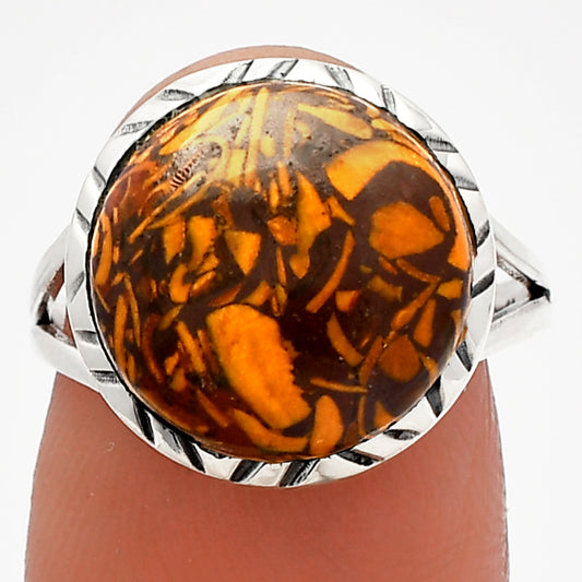 Coquina Fossil Jasper - India Ring size-7 R-1074 SDR227950