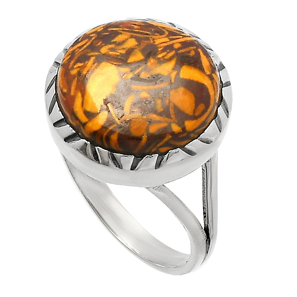 Coquina Fossil Jasper - India Ring size-7 R-1074 SDR227950