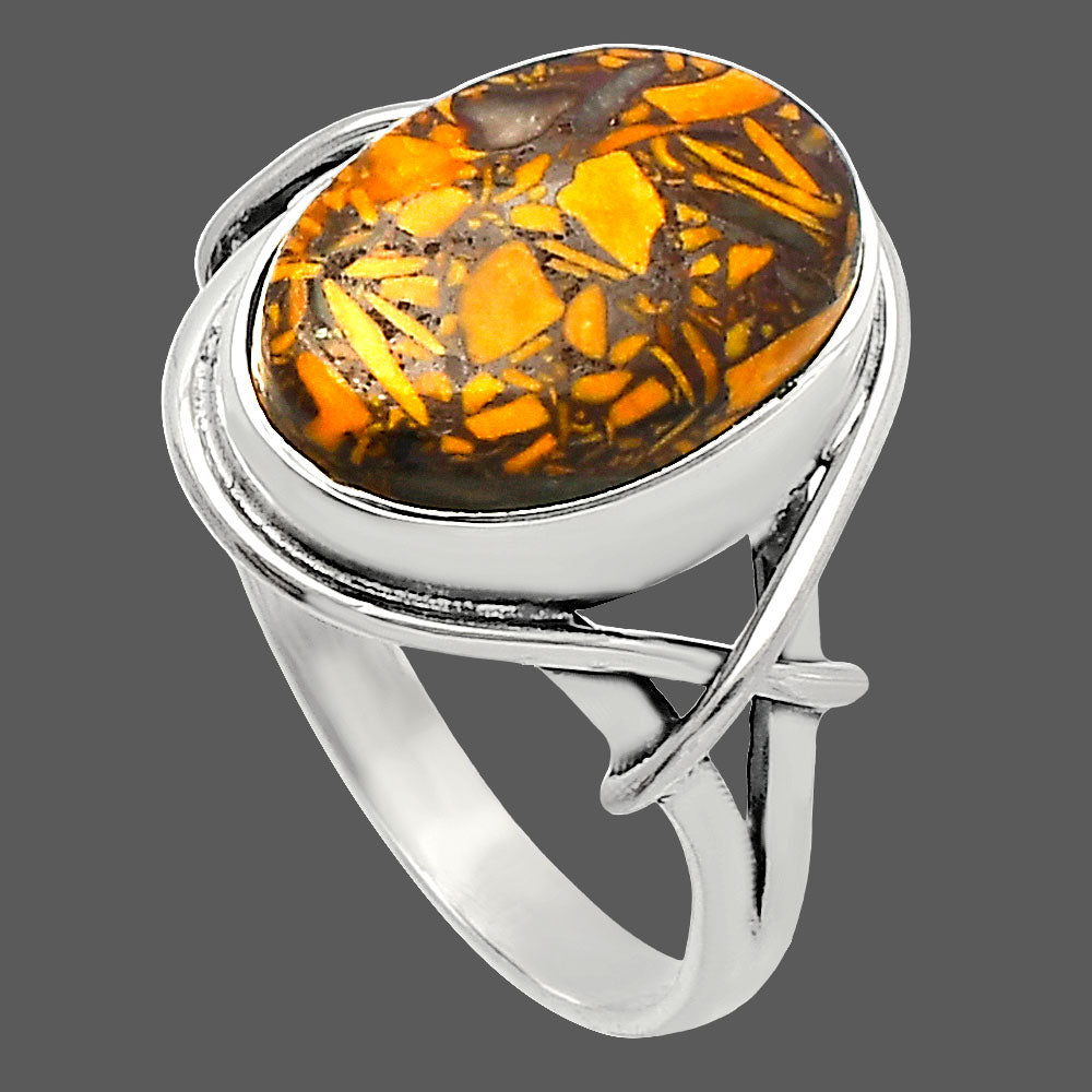 Coquina Fossil Jasper - India Ring size-8.5 R-1074 SDR228042