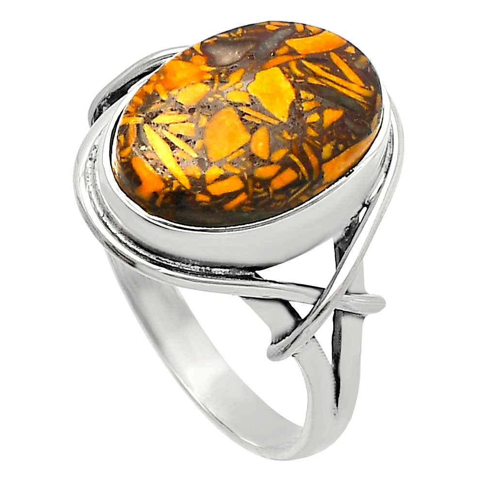 Coquina Fossil Jasper - India Ring size-8.5 R-1074 SDR228042