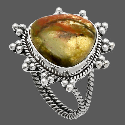 Natural Rocky Butte Picture Jasper Ring size-8 R-1234 SDR228565