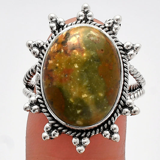 Rhyolite - Rainforest Jasper Ring size-9 R-1234 SDR228637