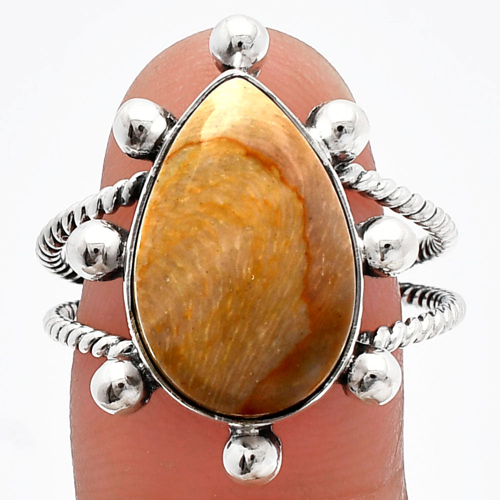 Natural Snake Skin Jasper Ring size-9.5 R-1268 SDR228950
