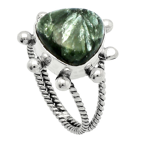 Natural Russian Seraphinite Ring size-9 R-1268 SDR228965