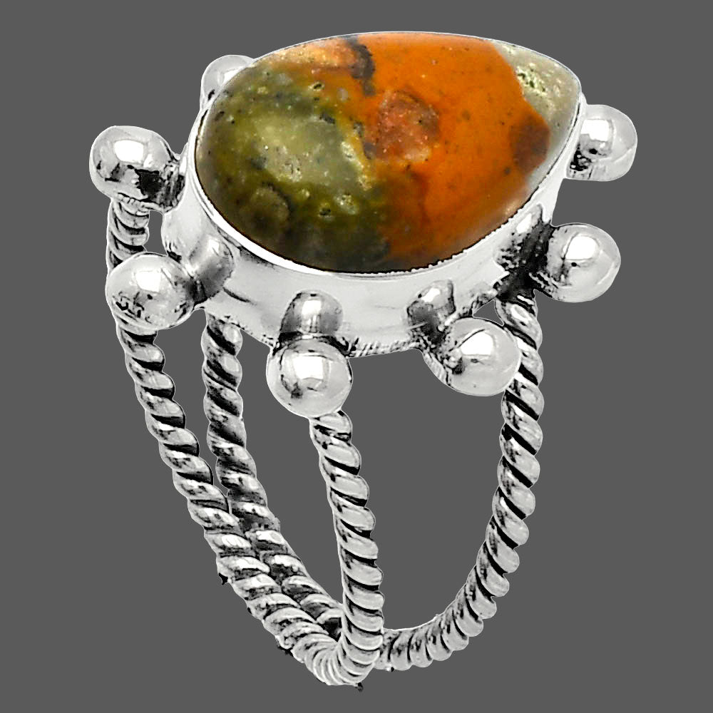 Rhyolite - Rainforest Jasper Ring size-7 R-1268 SDR228986