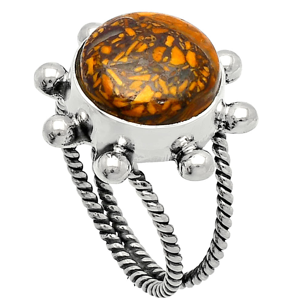 Coquina Fossil Jasper - India Ring size-7 R-1268 SDR229001